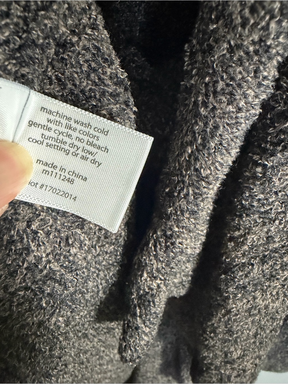 Barefoot Dreams Charcoal Open-Front Draped Cardigan - Picture 5 of 10